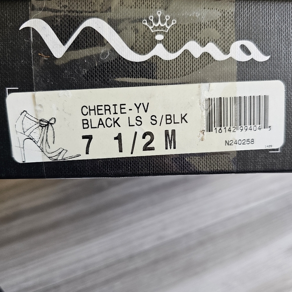 Nina Cherie Illusion Sandal Heel Sz: 7.5 - Black - Picture 16 of 16